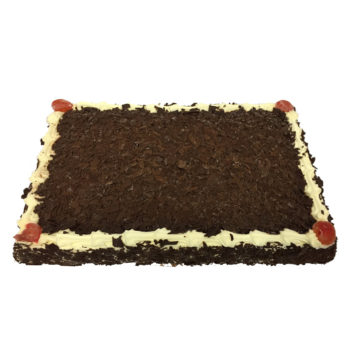 Black Forest Half Slab Cake | Sweet chocolate, cherry & cream torte | Excellent Value Slab Cakes | The French Kitchen Castle Hill