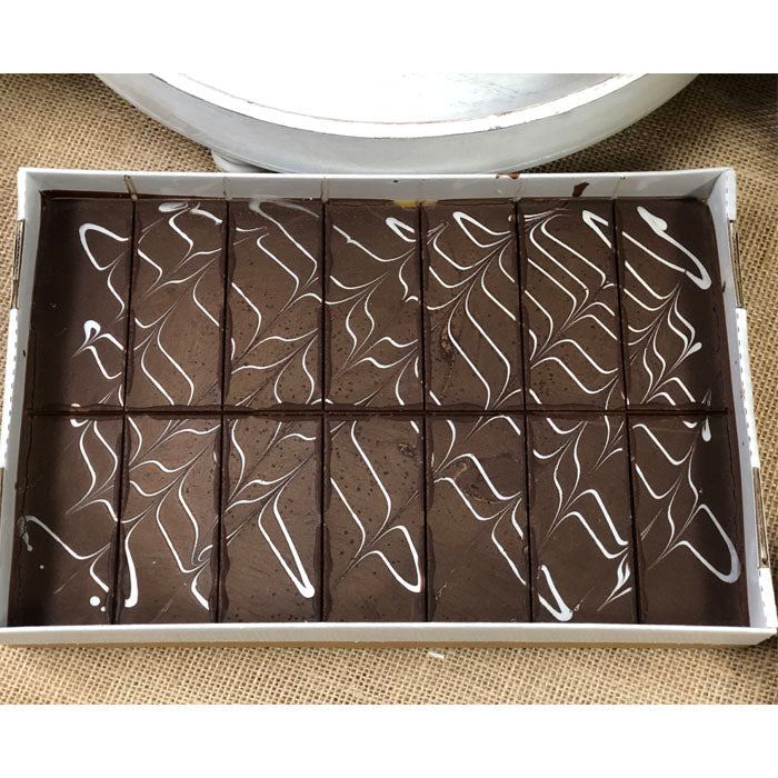 Pre-sliced Chocolate Caramel Slice available at The French Kitchen Castle Hill 