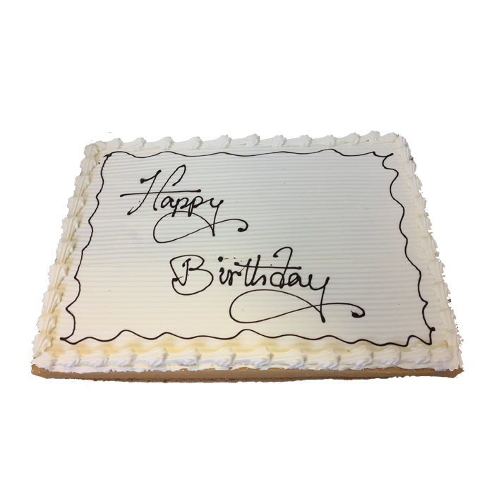 Happy Birthday Vanilla Cake Full Slab