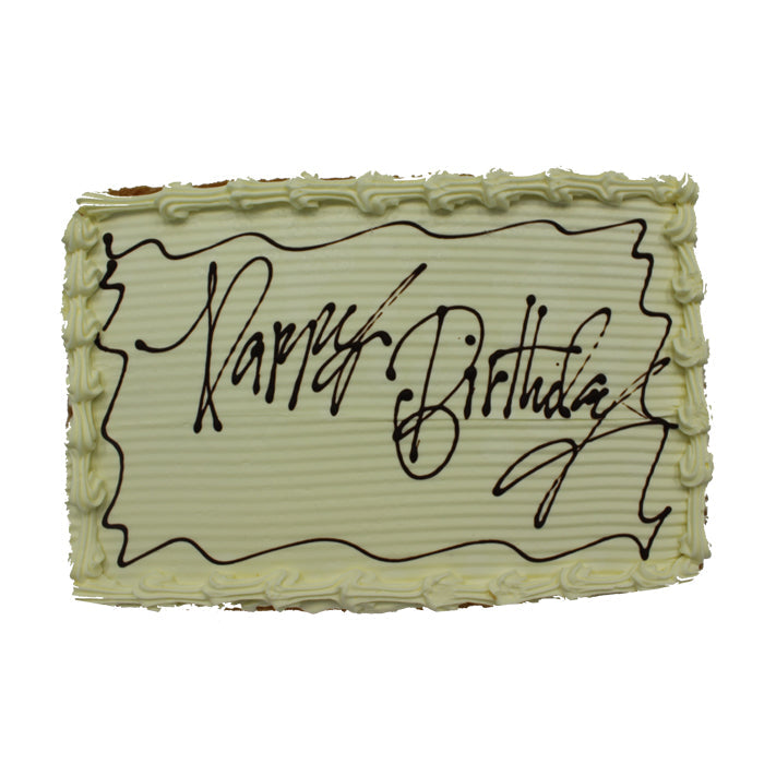 Happy Birthday Vanilla Cake Half Slab